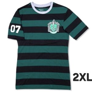 UniversalStudios WizardingWorld Harry Potter Slytherin 07Striped TShirt 2XL NWT